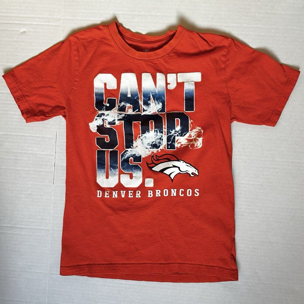 Youth Orange & Blue Denver Broncos T-shirt Size Medium 10–12 NFL Kids Game Day